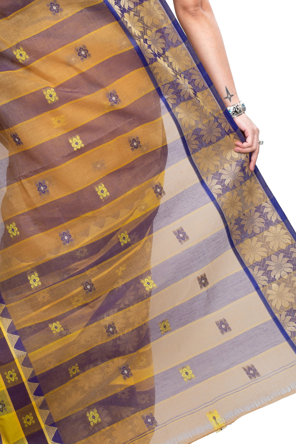 Light Brown Pure Cotton FulPar Tant Saree (867)